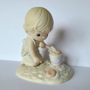 VTG Precious Moments His Little Treasure Baby Collectible Porcelain Figurine